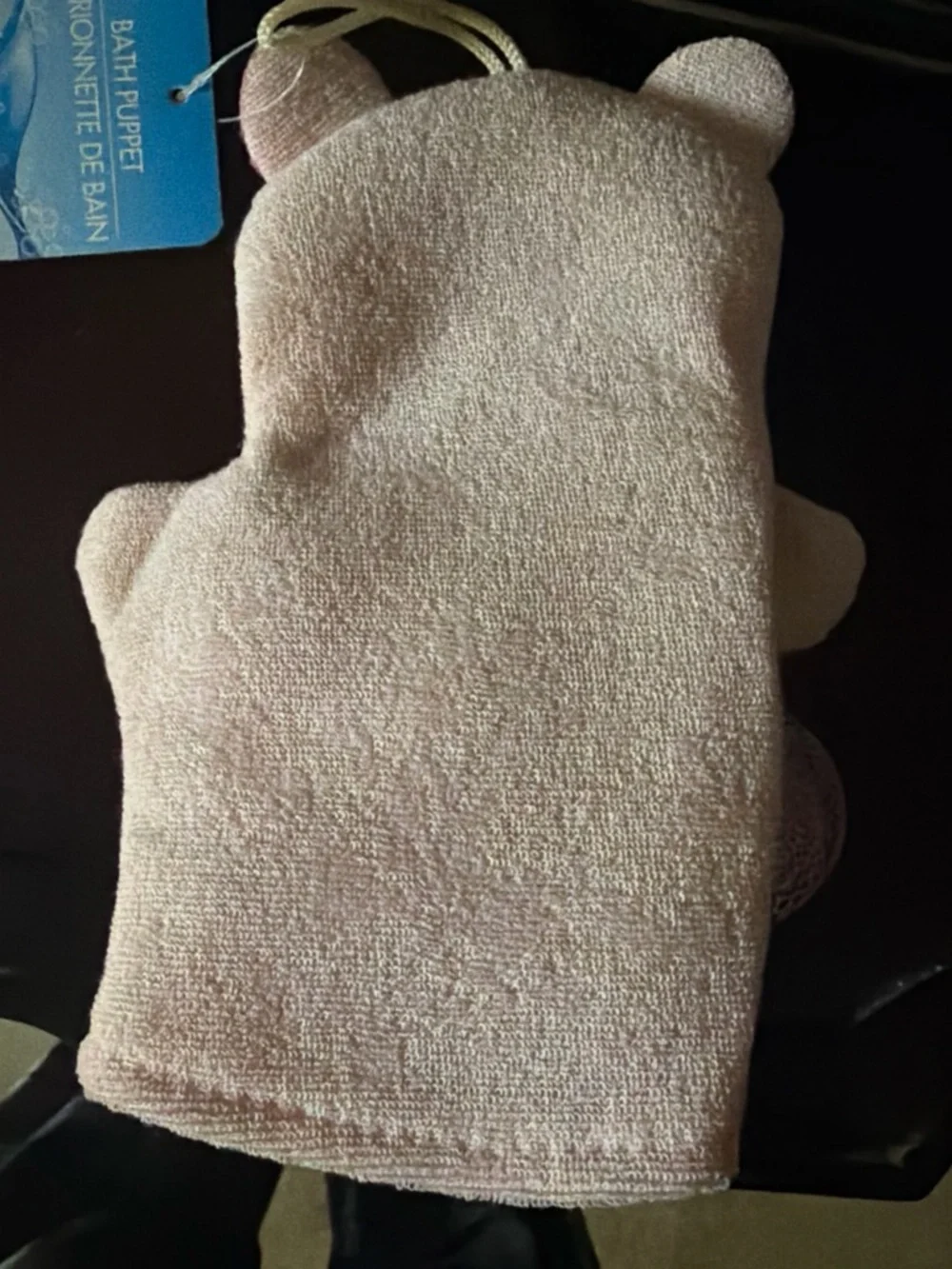 Kids Pink Pig Bath Puppet with Loofah - Gentle Bath Sponge